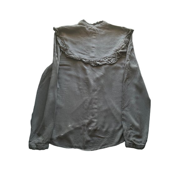 Love Tree Chambray Flower Embroidered Button Down Women Long sleeve Shirt Large - Picture 9 of 10